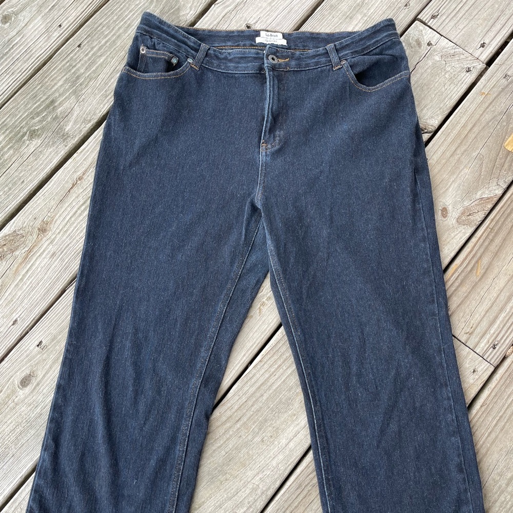 LL Bean cropped jeans classic fit size 14